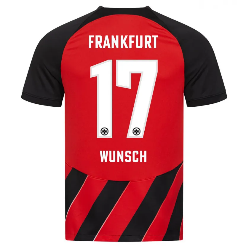 Danxen Niño Camiseta Paul Wünsch #17 Negro Rojo 1ª Equipación 2023/24 La Camisa