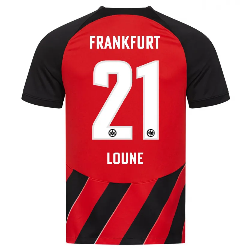 Danxen Niño Camiseta Adam Loune #21 Negro Rojo 1ª Equipación 2023/24 La Camisa