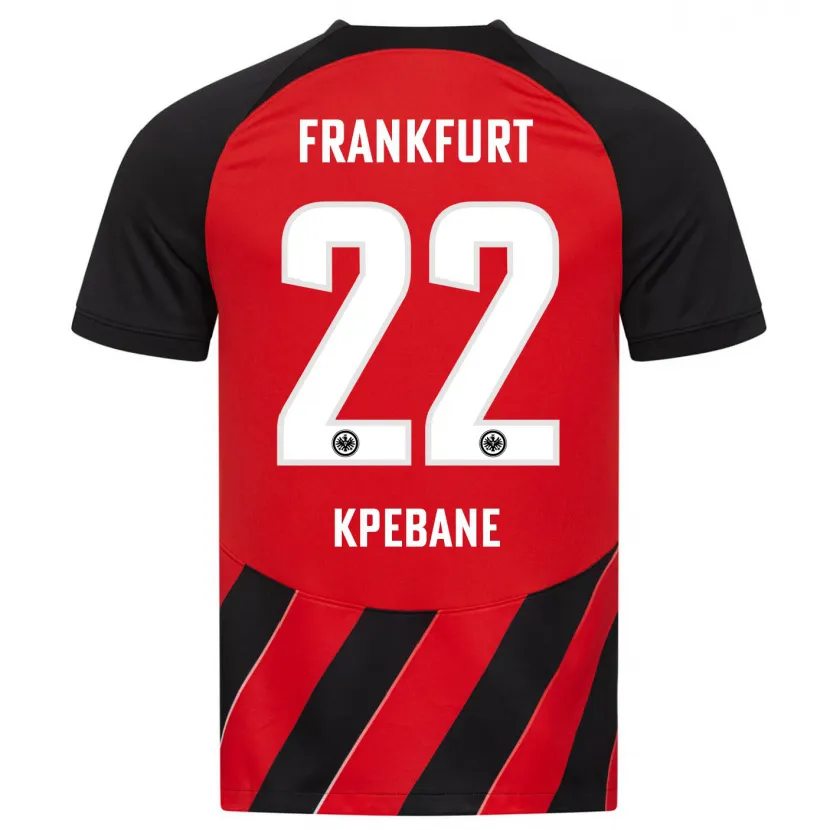 Danxen Niño Camiseta Tamiou Kpebane #22 Negro Rojo 1ª Equipación 2023/24 La Camisa