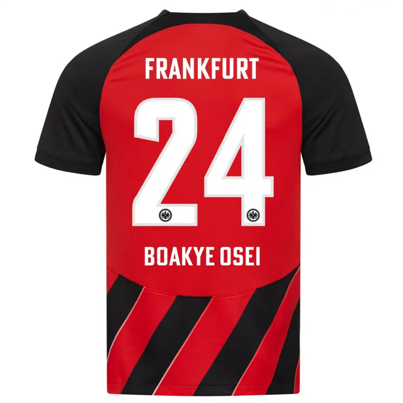 Danxen Niño Camiseta Derek Boakye-Osei #24 Negro Rojo 1ª Equipación 2023/24 La Camisa