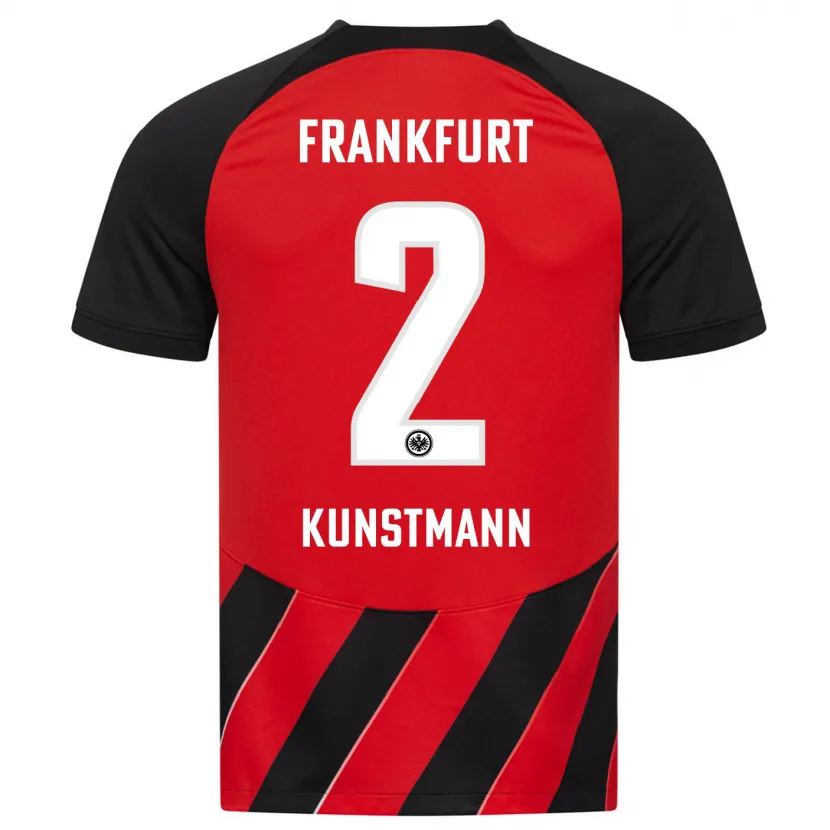 Danxen Niño Camiseta Kelvin Kunstmann #2 Negro Rojo 1ª Equipación 2023/24 La Camisa