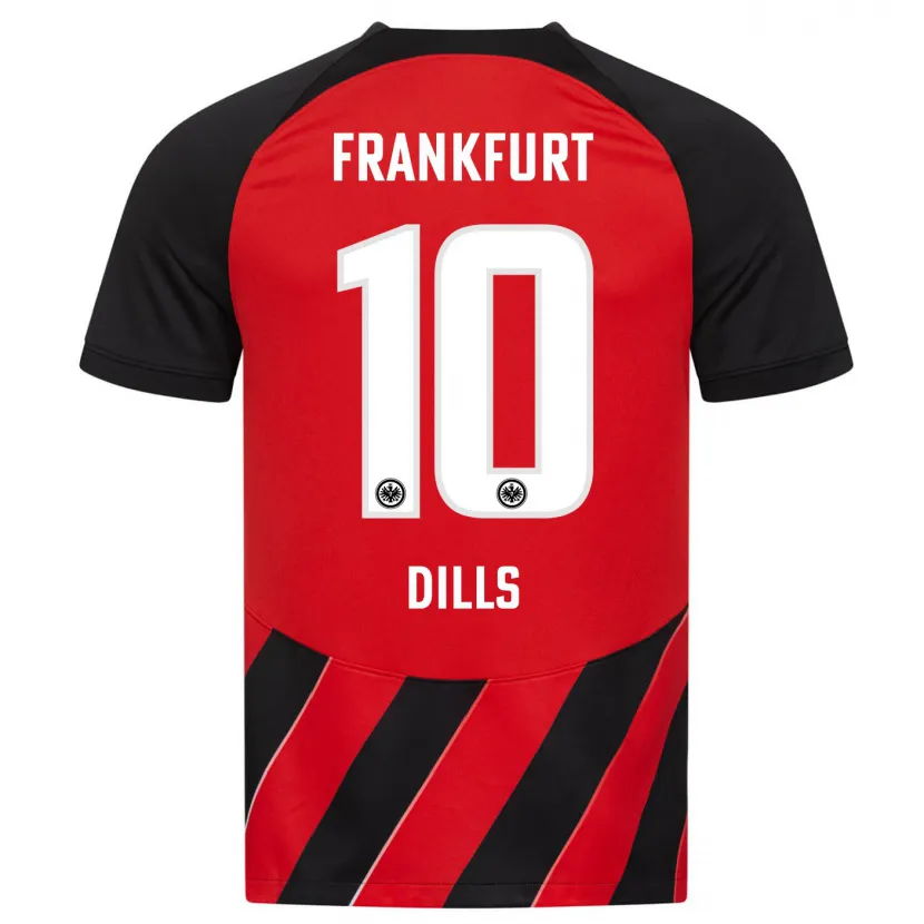 Danxen Niño Camiseta Marvin Dills #10 Negro Rojo 1ª Equipación 2023/24 La Camisa