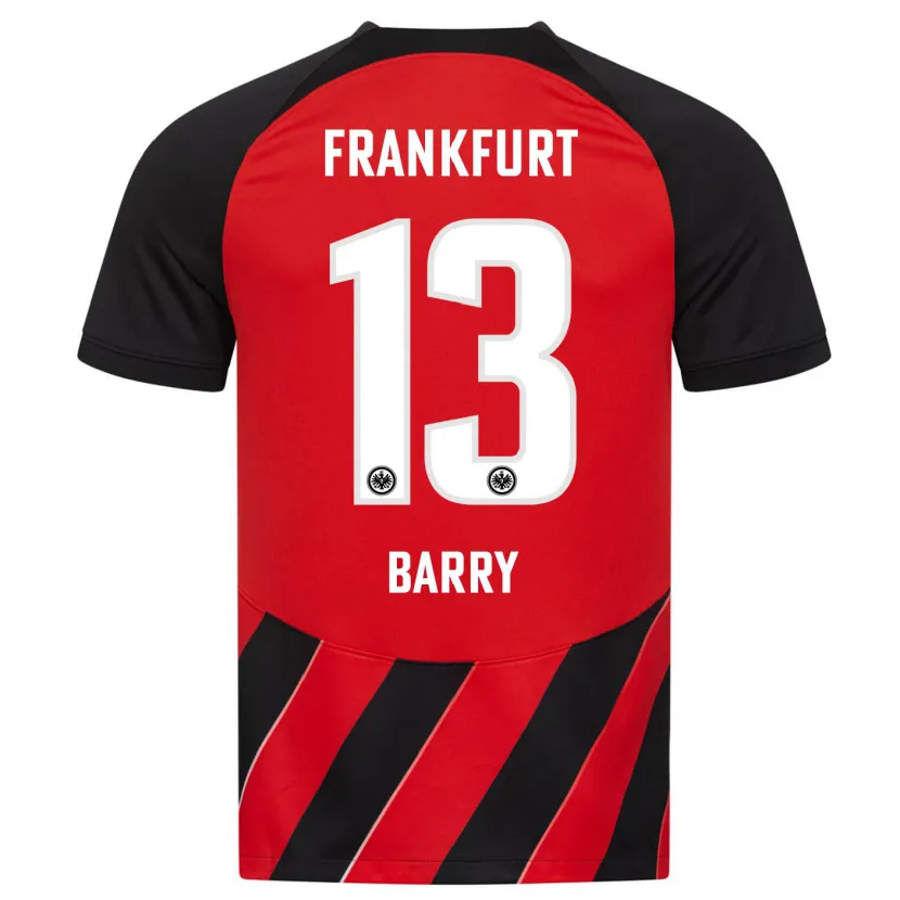 Danxen Niño Camiseta Jasha Barry #13 Negro Rojo 1ª Equipación 2023/24 La Camisa