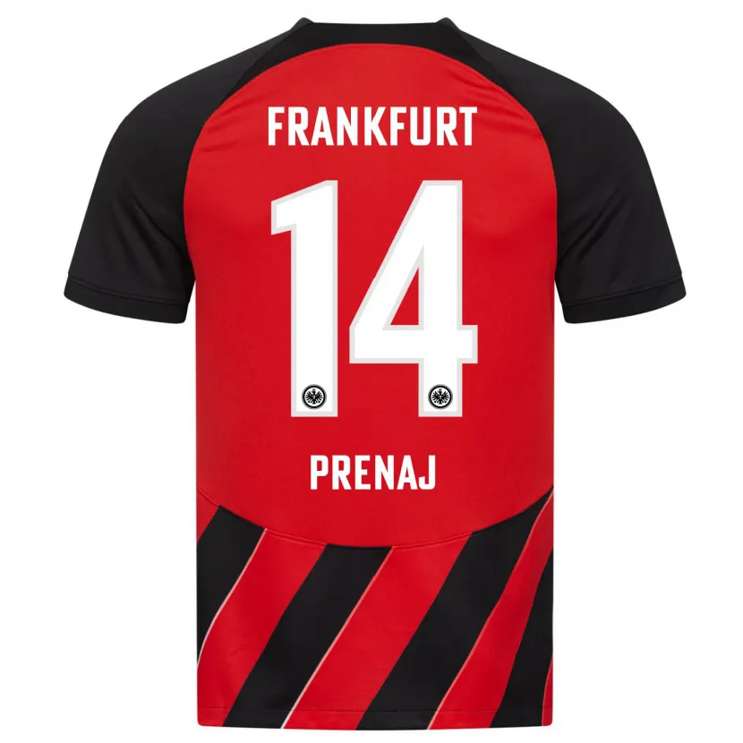 Danxen Niño Camiseta Christian Prenaj #14 Negro Rojo 1ª Equipación 2023/24 La Camisa