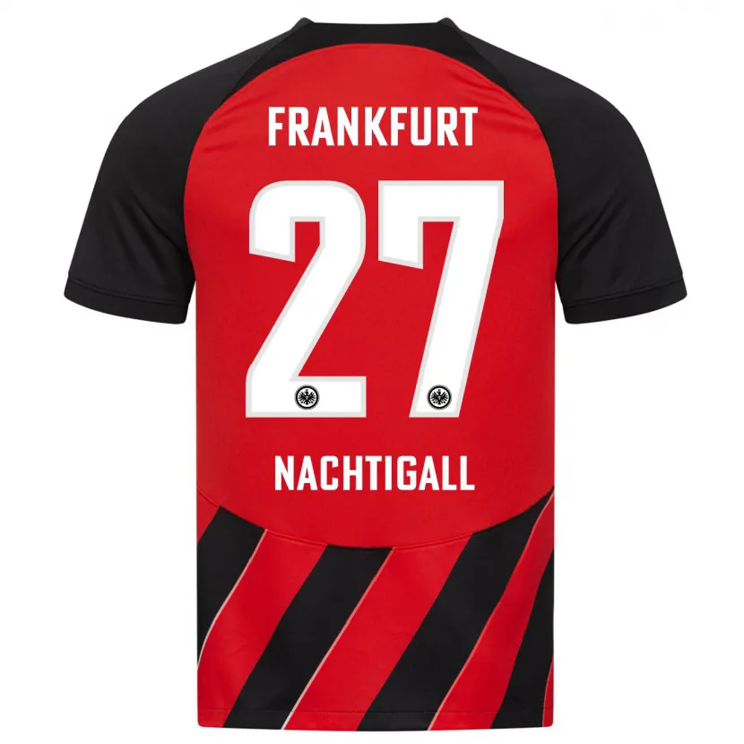 Danxen Niño Camiseta Sophie Nachtigall #27 Negro Rojo 1ª Equipación 2023/24 La Camisa