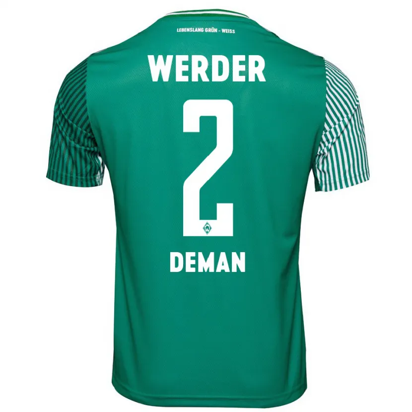 Danxen Niño Camiseta Olivier Deman #2 Verde 1ª Equipación 2023/24 La Camisa