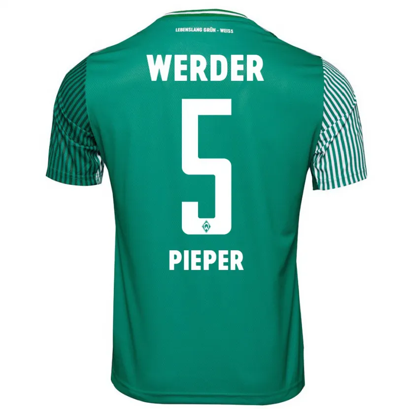 Danxen Niño Camiseta Amos Pieper #5 Verde 1ª Equipación 2023/24 La Camisa