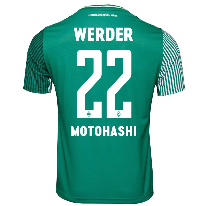 Danxen Niño Camiseta Yuzuki Motohashi #22 Verde 1ª Equipación 2023/24 La Camisa