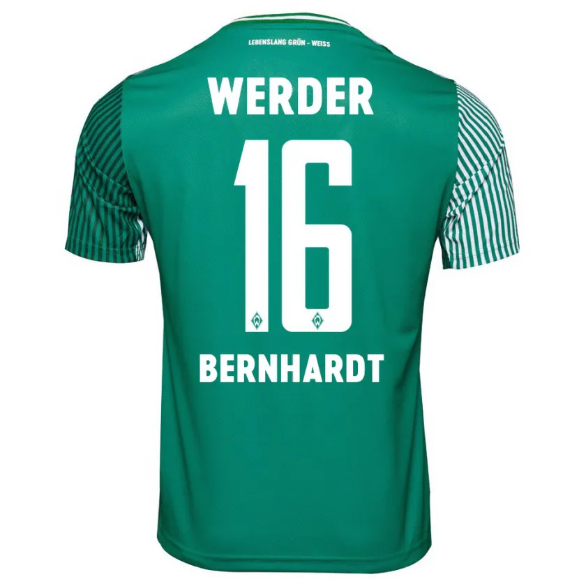 Danxen Niño Camiseta Emilie Bernhardt #16 Verde 1ª Equipación 2023/24 La Camisa