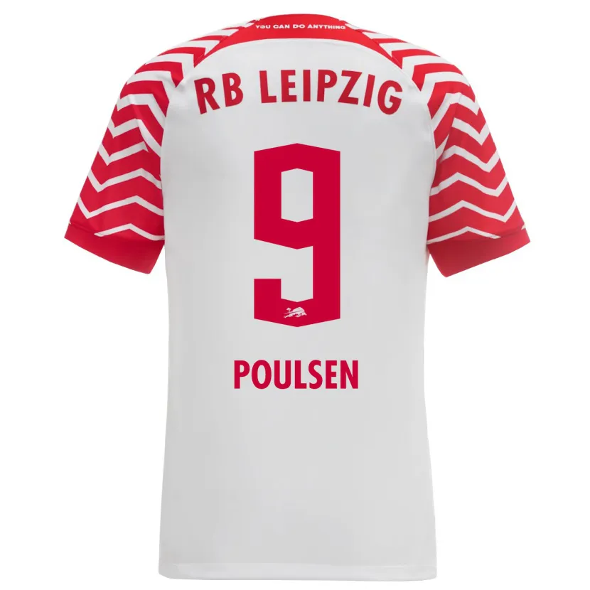 Danxen Niño Camiseta Yussuf Poulsen #9 Blanco 1ª Equipación 2023/24 La Camisa