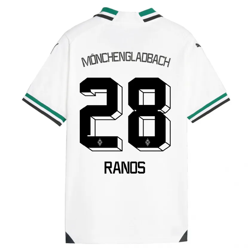 Danxen Niño Camiseta Grant-Leon Ranos #28 Blanco Verde 1ª Equipación 2023/24 La Camisa