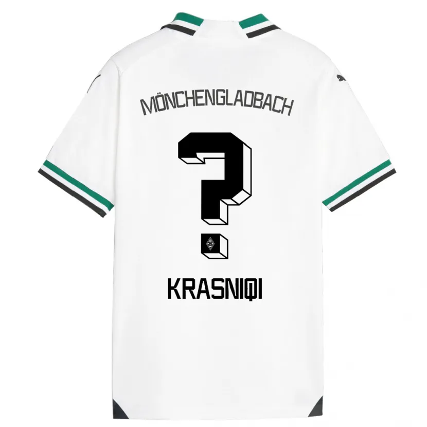 Danxen Niño Camiseta Engjell Krasniqi #0 Blanco Verde 1ª Equipación 2023/24 La Camisa