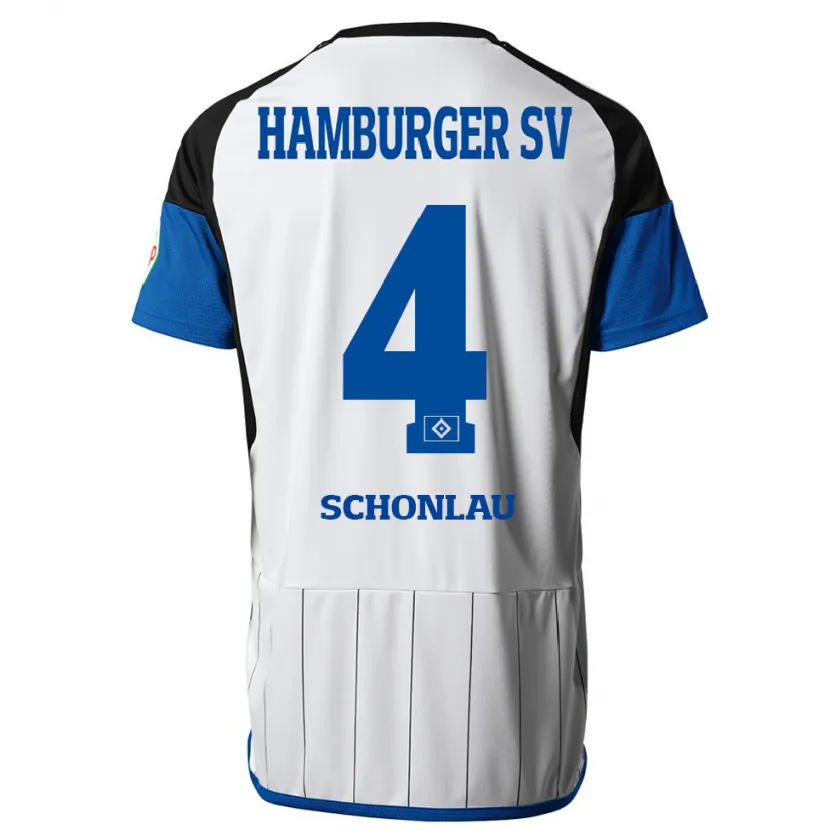 Danxen Niño Camiseta Sebastian Schonlau #4 Blanco 1ª Equipación 2023/24 La Camisa