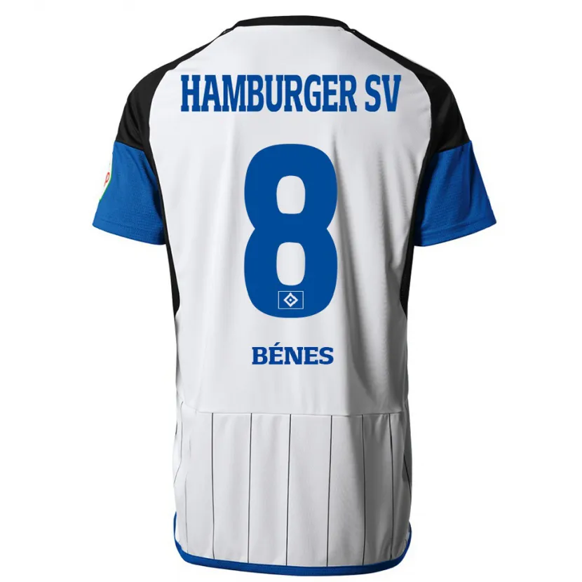 Danxen Niño Camiseta László Bénes #8 Blanco 1ª Equipación 2023/24 La Camisa