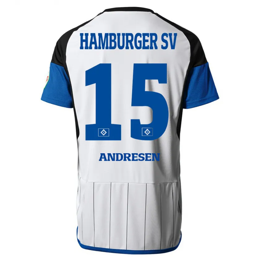 Danxen Niño Camiseta Bent Andresen #15 Blanco 1ª Equipación 2023/24 La Camisa