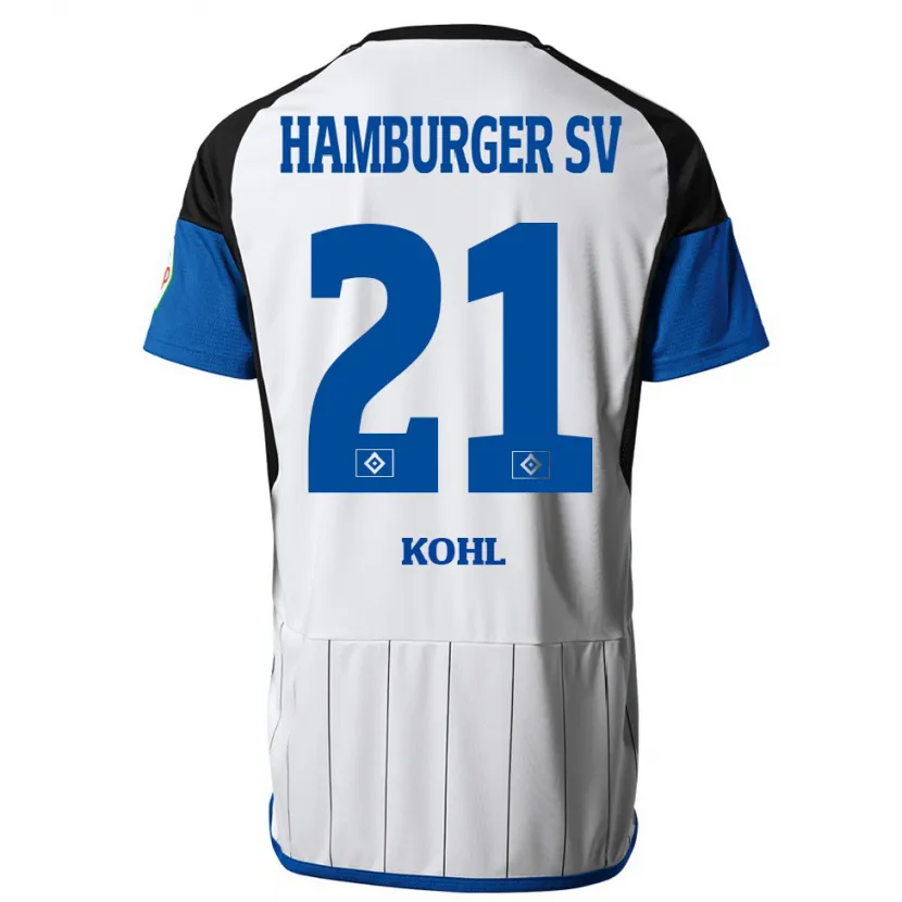 Danxen Niño Camiseta Ohene Köhl #21 Blanco 1ª Equipación 2023/24 La Camisa