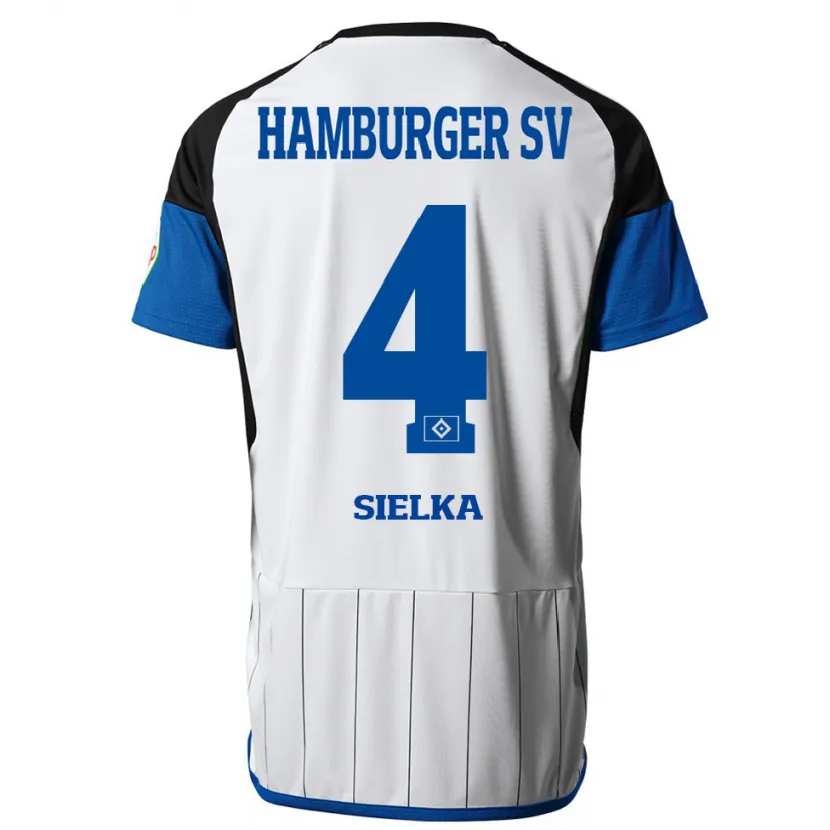 Danxen Niño Camiseta Michelle Sielka #4 Blanco 1ª Equipación 2023/24 La Camisa