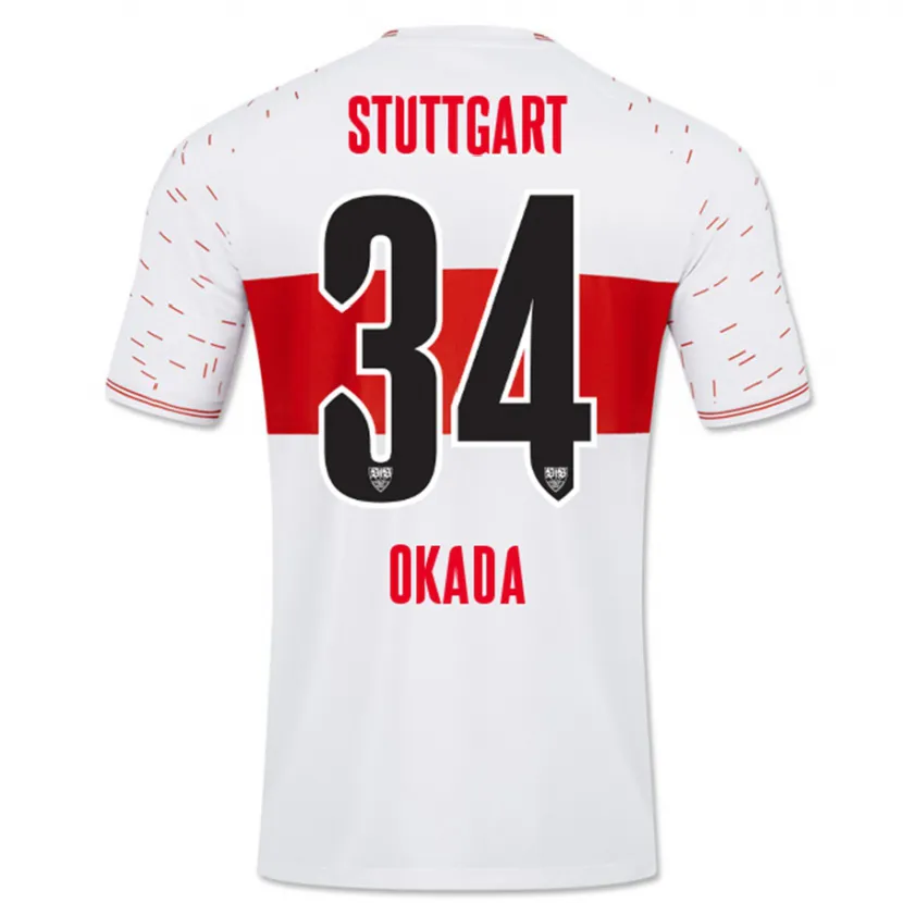 Danxen Niño Camiseta Rei Okada #34 Blanco 1ª Equipación 2023/24 La Camisa