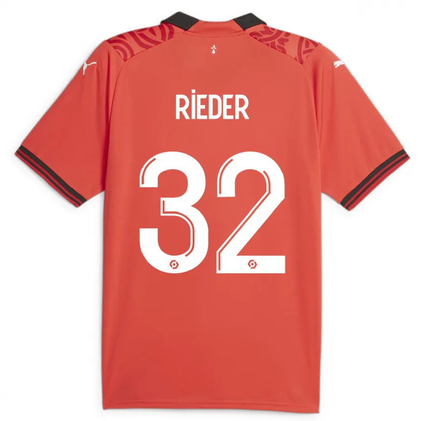 Danxen Niño Camiseta Fabian Rieder #32 Rojo 1ª Equipación 2023/24 La Camisa