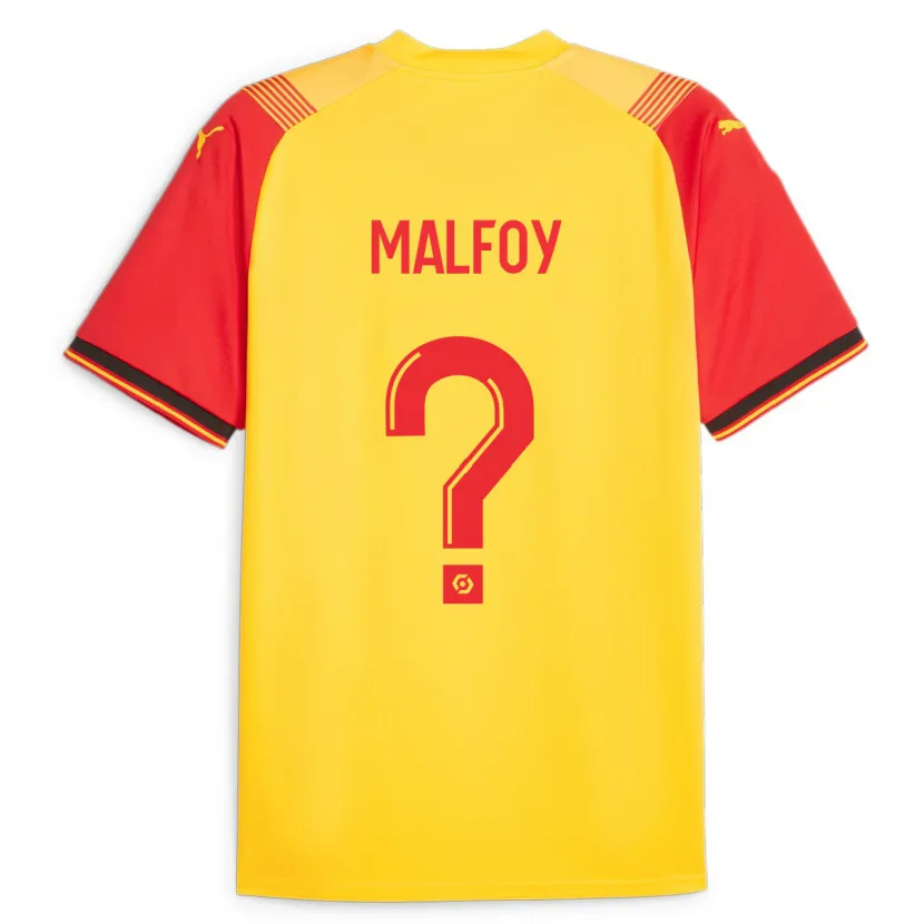 Danxen Niño Camiseta Lucas Malfoy #0 Amarillo 1ª Equipación 2023/24 La Camisa