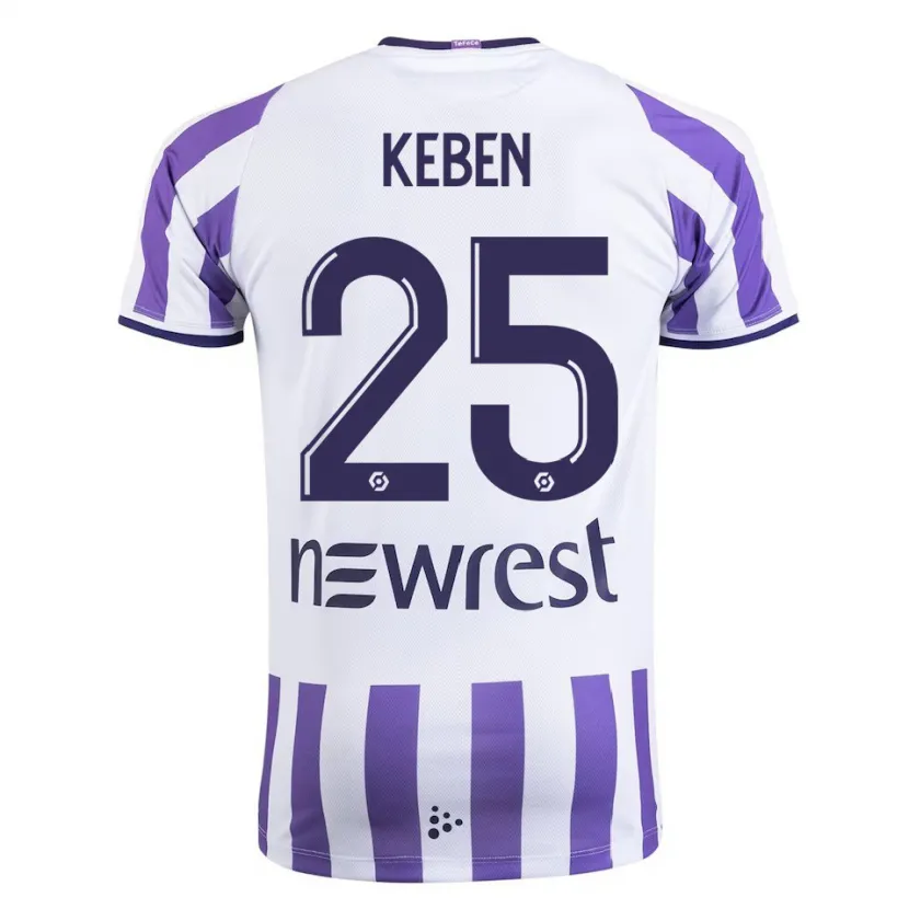 Danxen Niño Camiseta Kévin Keben #25 Blanco 1ª Equipación 2023/24 La Camisa