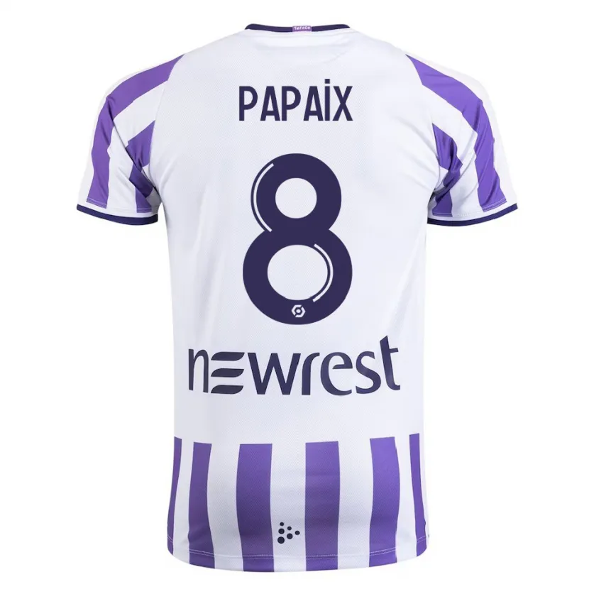 Danxen Niño Camiseta Pauline Papaix #8 Blanco 1ª Equipación 2023/24 La Camisa