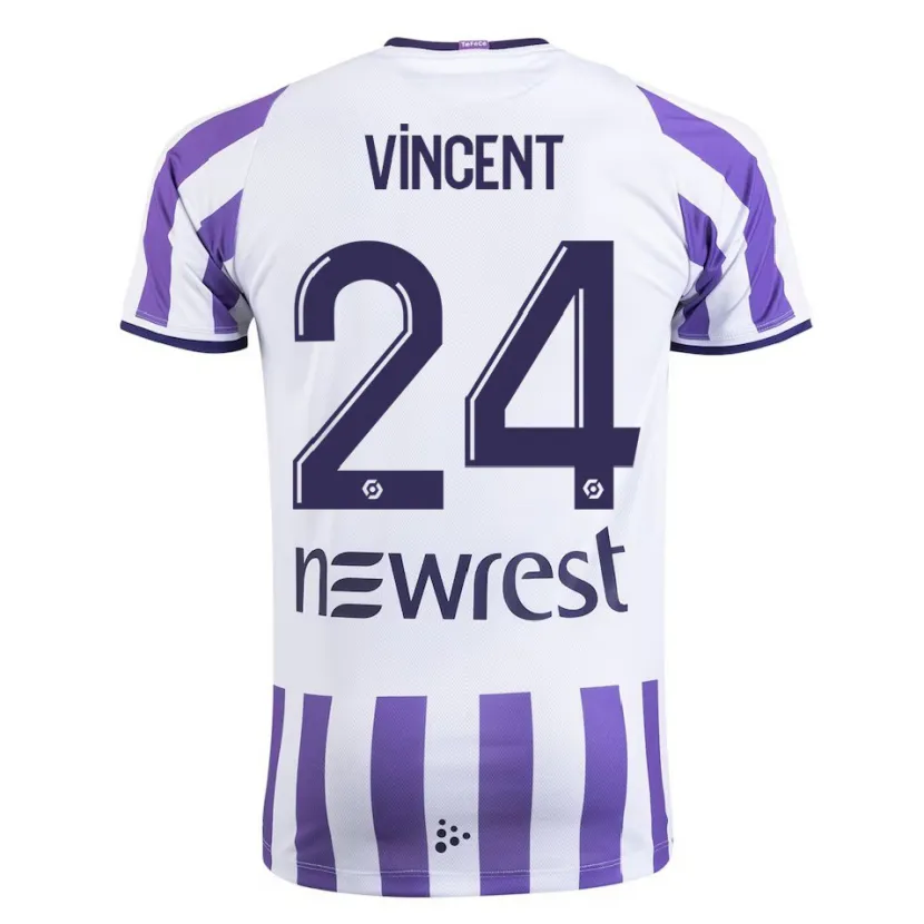 Danxen Niño Camiseta Magalie Vincent #24 Blanco 1ª Equipación 2023/24 La Camisa