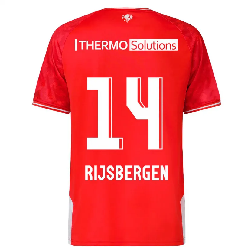 Danxen Niño Camiseta Liz Rijsbergen #14 Rojo 1ª Equipación 2023/24 La Camisa