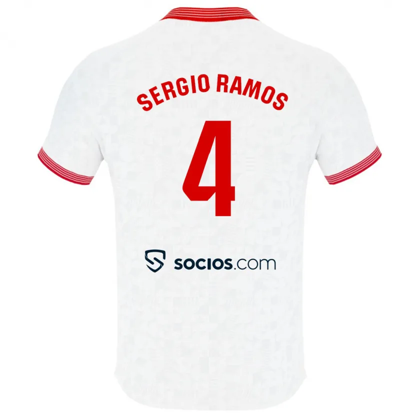 Danxen Niño Camiseta Sergio Ramos #4 Blanco 1ª Equipación 2023/24 La Camisa