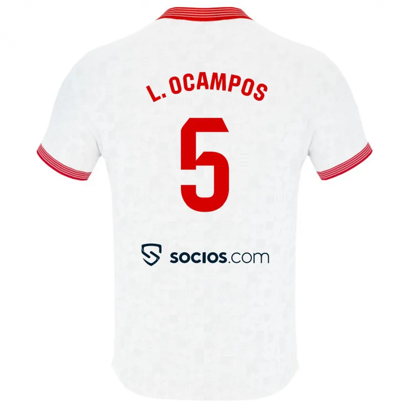 Danxen Niño Camiseta Lucas Ocampos #5 Blanco 1ª Equipación 2023/24 La Camisa