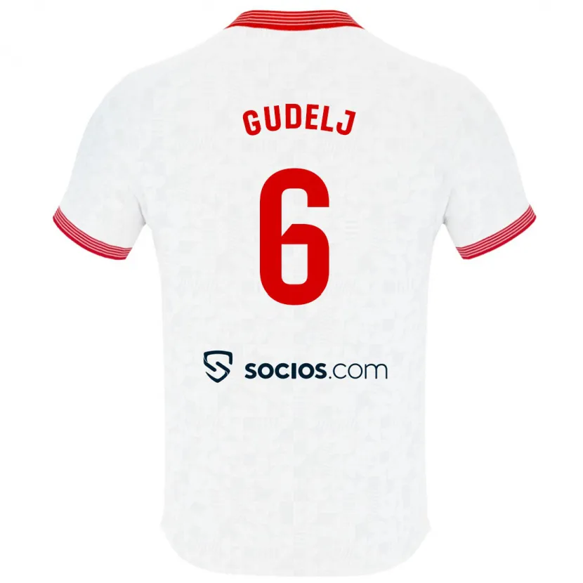 Danxen Niño Camiseta Nemanja Gudelj #6 Blanco 1ª Equipación 2023/24 La Camisa