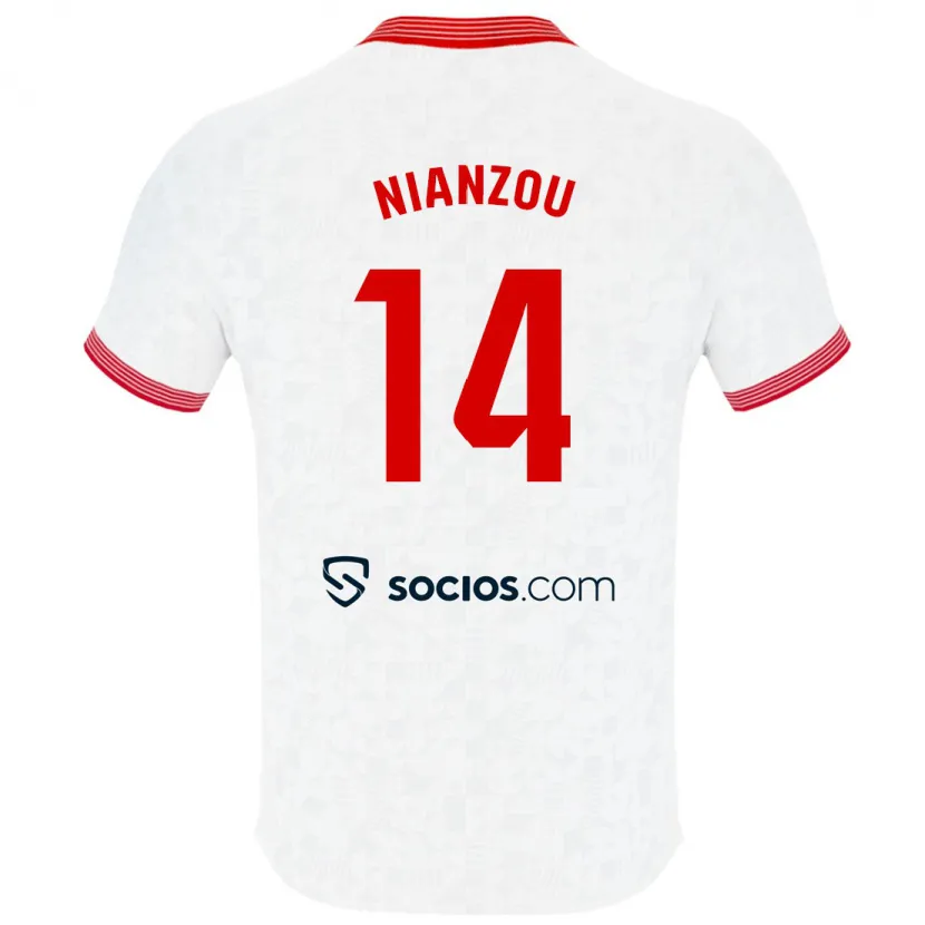 Danxen Niño Camiseta Tanguy Nianzou #14 Blanco 1ª Equipación 2023/24 La Camisa