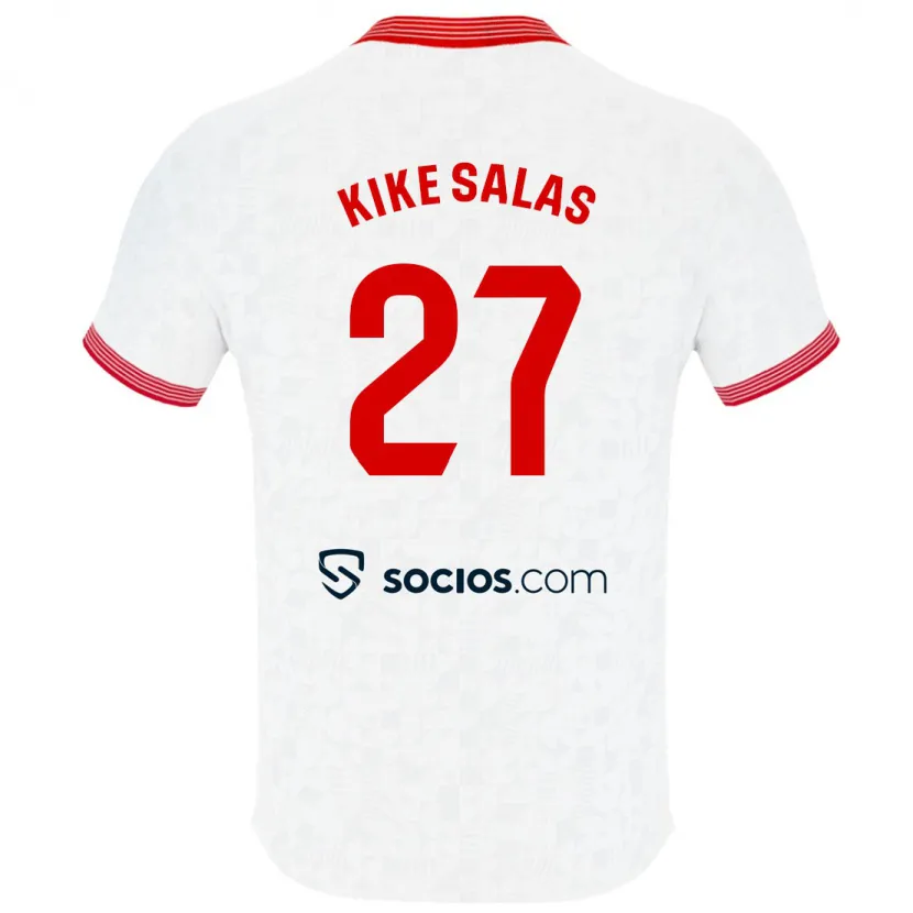 Danxen Niño Camiseta Kike Salas #27 Blanco 1ª Equipación 2023/24 La Camisa