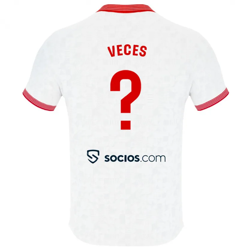 Danxen Niño Camiseta Sergio Veces #0 Blanco 1ª Equipación 2023/24 La Camisa