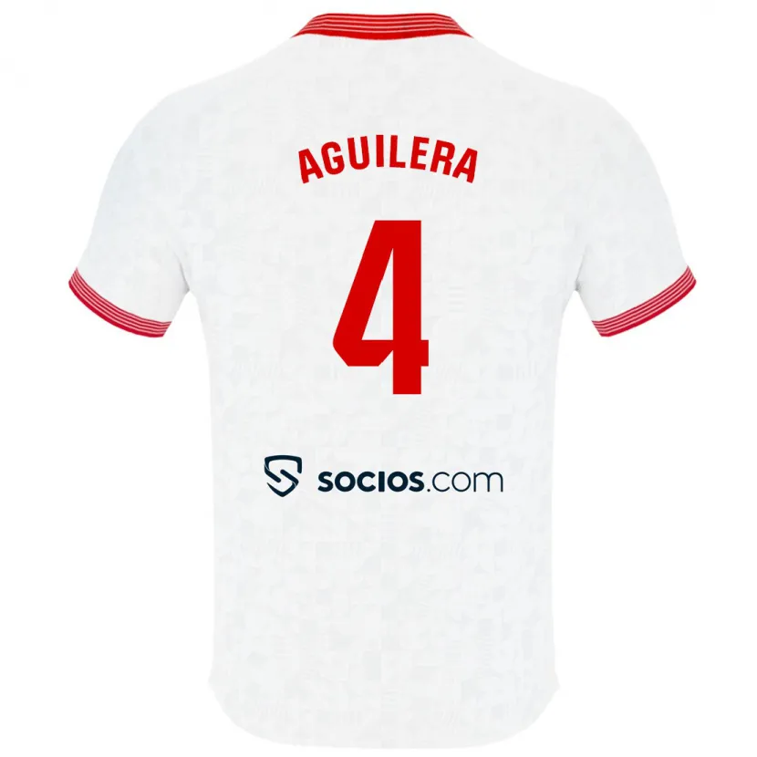 Danxen Niño Camiseta Juanan Aguilera #4 Blanco 1ª Equipación 2023/24 La Camisa