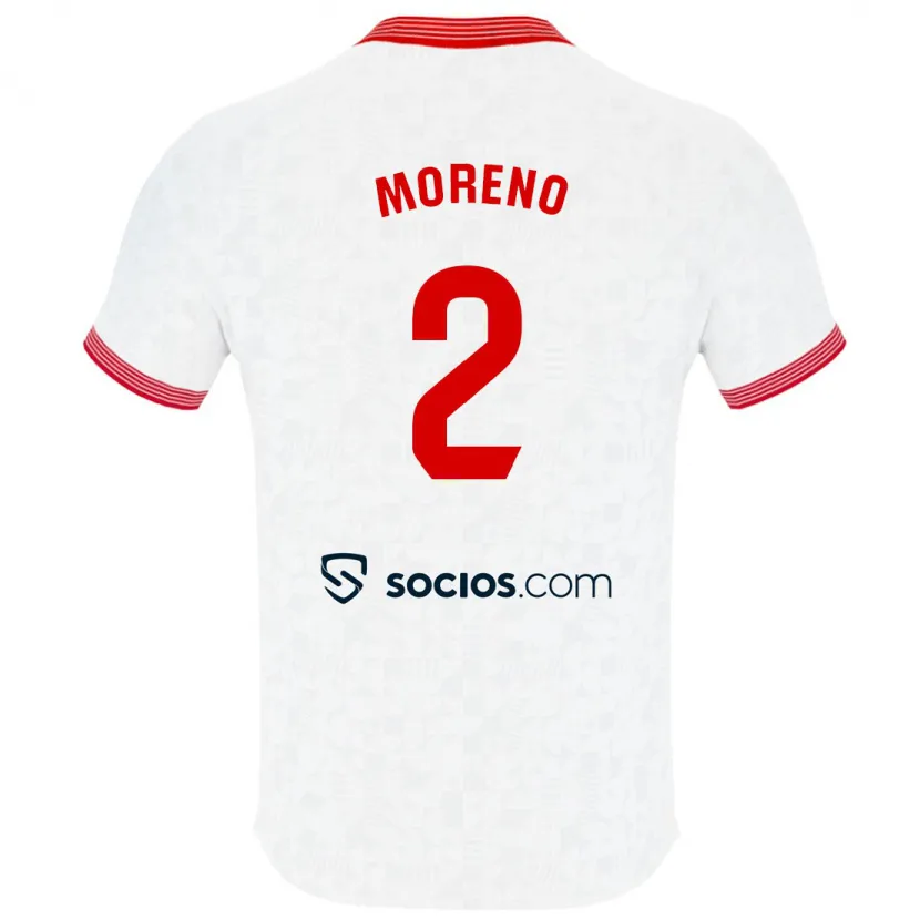 Danxen Niño Camiseta Jorge Moreno #2 Blanco 1ª Equipación 2023/24 La Camisa