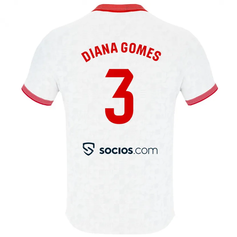 Danxen Niño Camiseta Diana Catarina Ribeiro Gomes #3 Blanco 1ª Equipación 2023/24 La Camisa