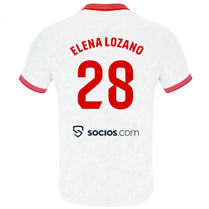 Danxen Niño Camiseta Elena Lozano Gallego #28 Blanco 1ª Equipación 2023/24 La Camisa