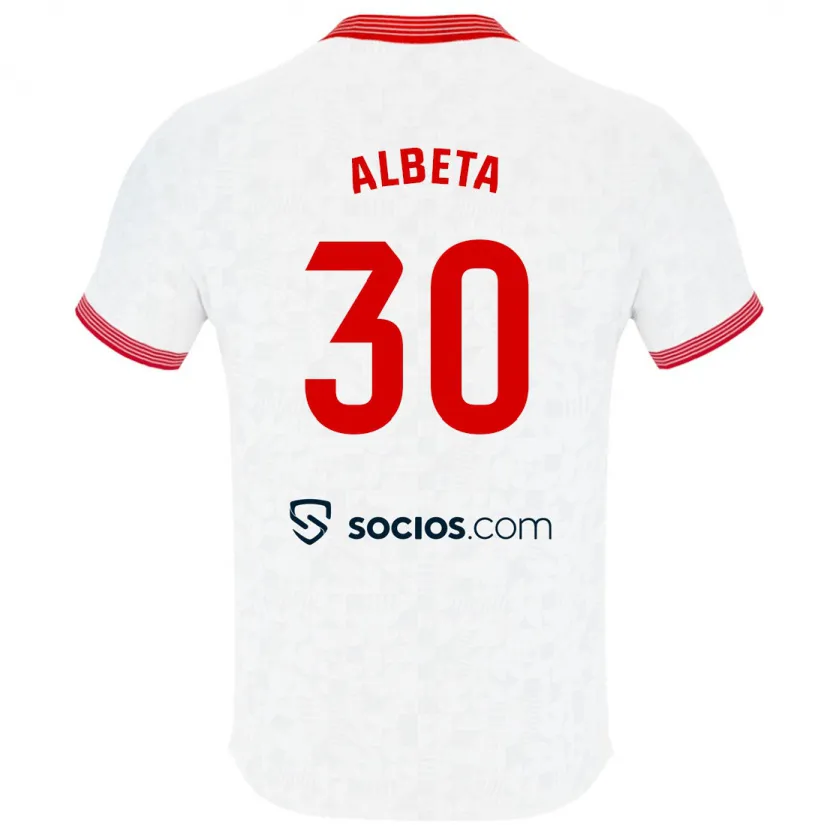 Danxen Niño Camiseta Alba María López Montiel #30 Blanco 1ª Equipación 2023/24 La Camisa