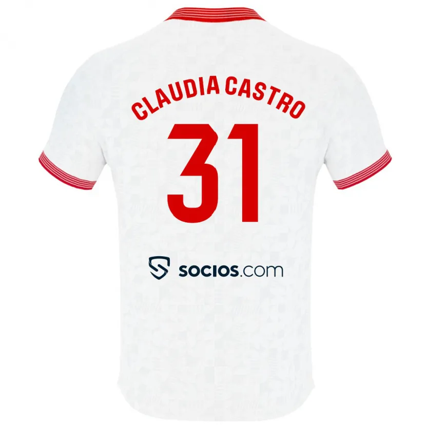 Danxen Niño Camiseta Claudia Castro Romero #31 Blanco 1ª Equipación 2023/24 La Camisa