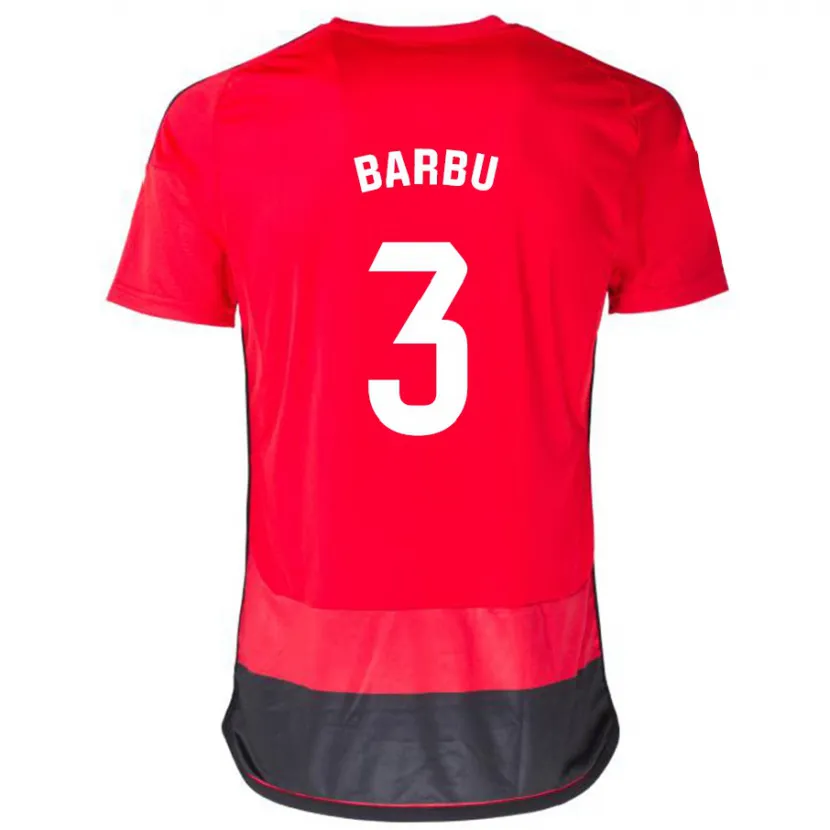 Danxen Niño Camiseta Álex Barbu #3 Negro Rojo 1ª Equipación 2023/24 La Camisa