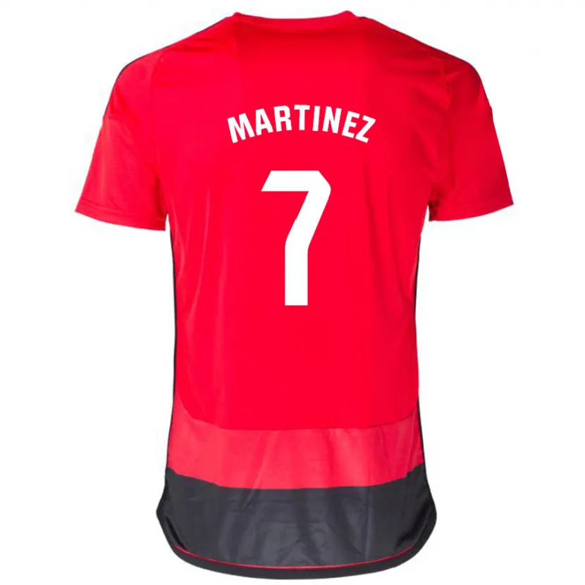 Danxen Niño Camiseta Gabri Martínez #7 Negro Rojo 1ª Equipación 2023/24 La Camisa