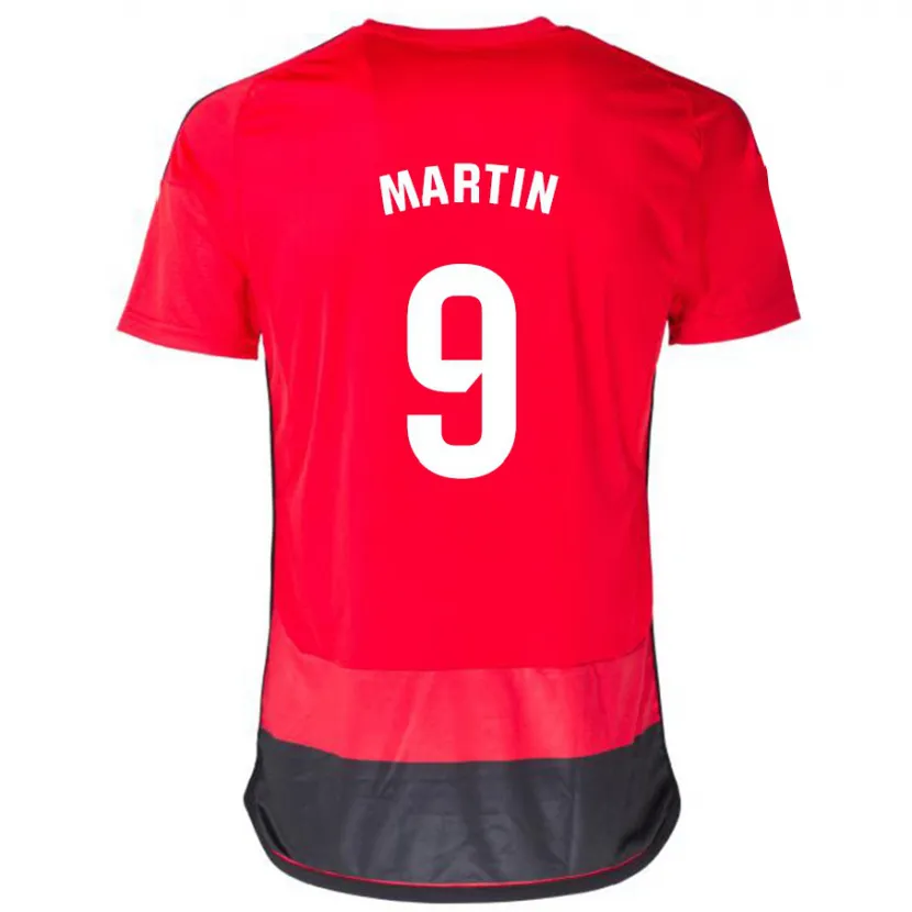 Danxen Niño Camiseta Carlos Martín #9 Negro Rojo 1ª Equipación 2023/24 La Camisa