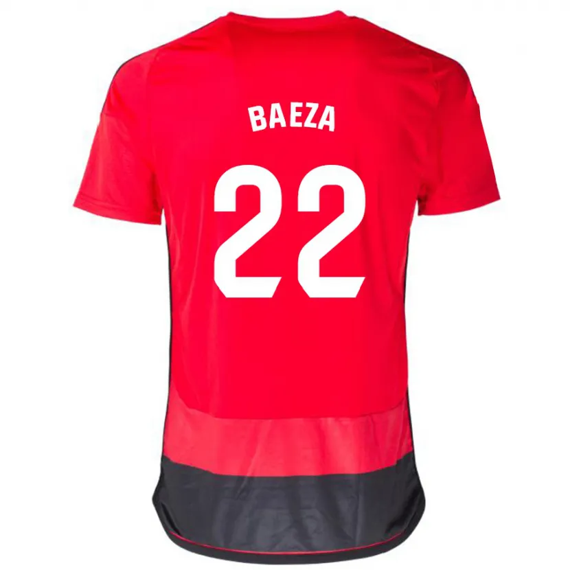 Danxen Niño Camiseta Miguel Baeza #22 Negro Rojo 1ª Equipación 2023/24 La Camisa