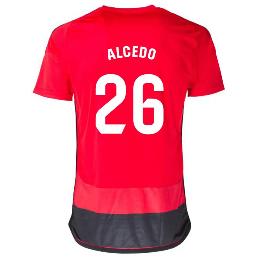 Danxen Niño Camiseta Juan María Alcedo #26 Negro Rojo 1ª Equipación 2023/24 La Camisa