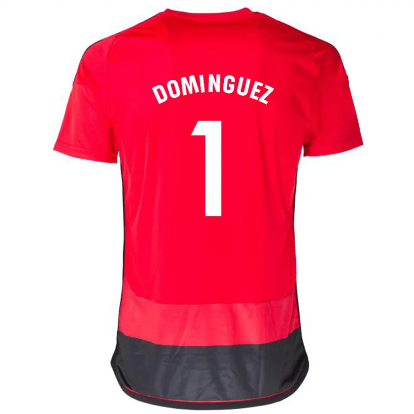 Danxen Niño Camiseta Iago Domínguez #1 Negro Rojo 1ª Equipación 2023/24 La Camisa