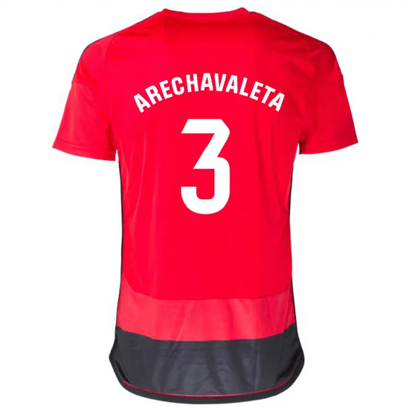 Danxen Niño Camiseta Jorge Arechavaleta #3 Negro Rojo 1ª Equipación 2023/24 La Camisa