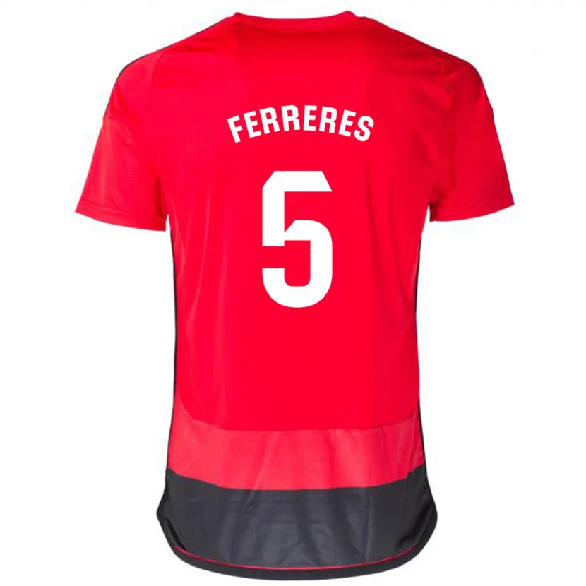 Danxen Niño Camiseta Manolo Ferreres #5 Negro Rojo 1ª Equipación 2023/24 La Camisa