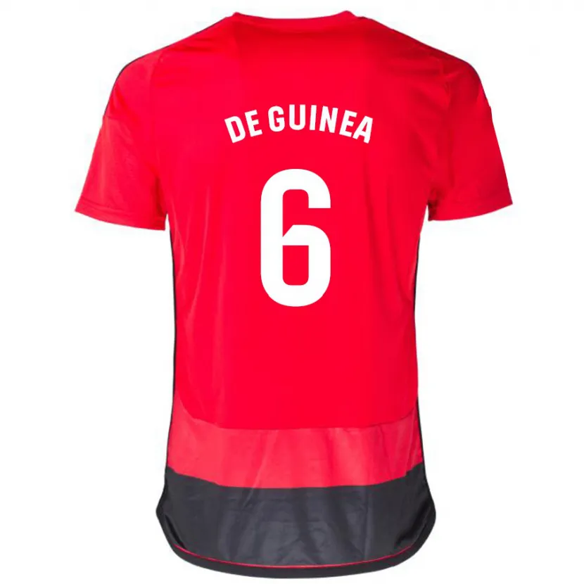 Danxen Niño Camiseta Asier Ortiz De Guinea #6 Negro Rojo 1ª Equipación 2023/24 La Camisa