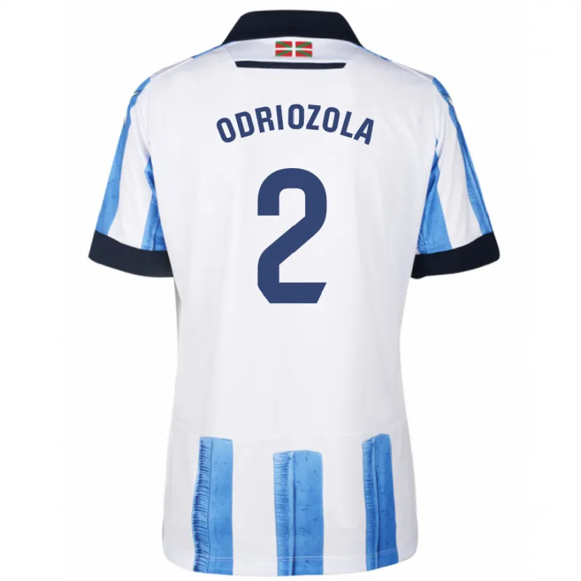 Danxen Niño Camiseta Álvaro Odriozola #2 Azul Blanco 1ª Equipación 2023/24 La Camisa